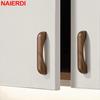 NAIERDI Solid Wood Cabinet Handles Modern Single Hole Wooden Pulls Octagon Round Knobs for Kitchen Cupboard Wardrobe Hardware