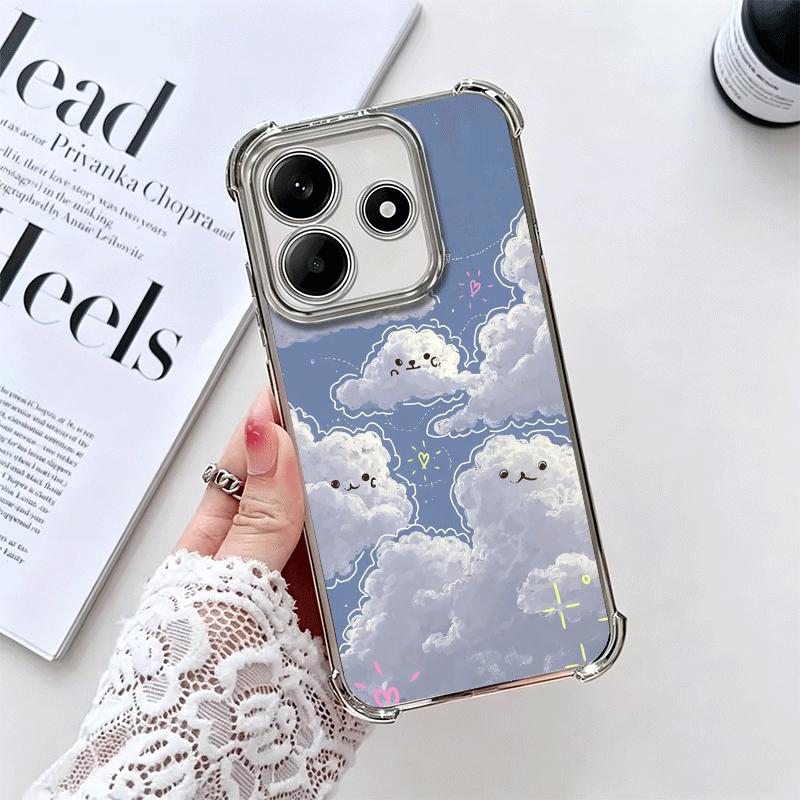 

Summer Vibes Doodle Art Sky Soft Phone Case For Xiaomi Redmi Note 14 15 Pro Plus 13 12 11S 11T 5G 10 9S 9 Plating Anti-Fall Fund Redmi Note 13 4G