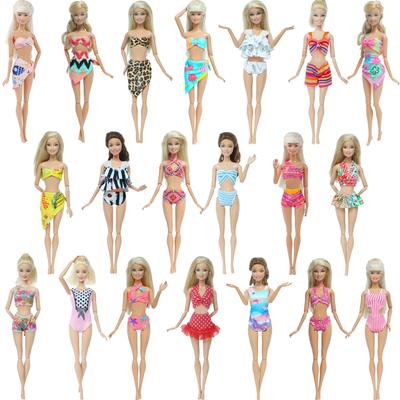 Modepuppe Badeanzug Bikini Kleid Sommer Outfit Oberteile Hosen Bademode Strand Badezubehör Kleidung für 1/6 Puppe Mädchen Spielzeug