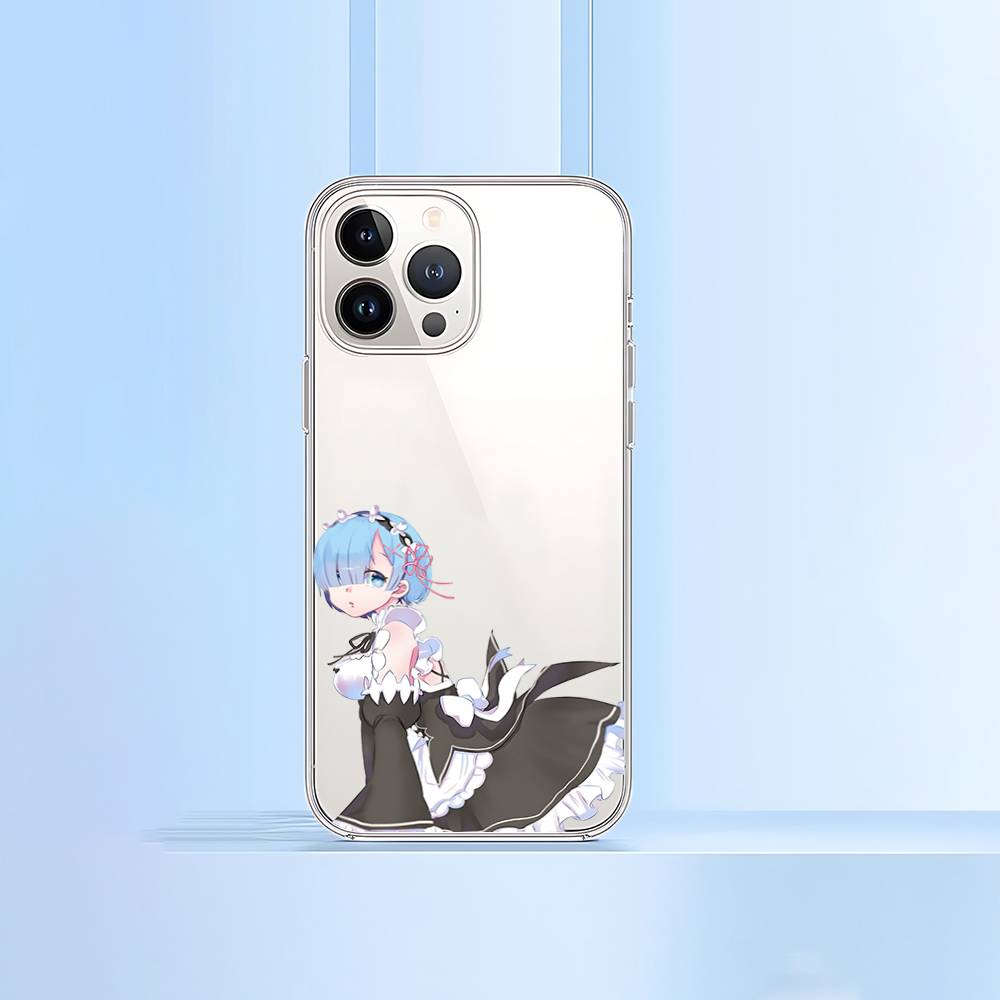 R-Re Zero Rem Phone Case For IPhone 17 16 15 12 11 Pro Max 14 Plus 13 Mini Clear Cover Soft Funda