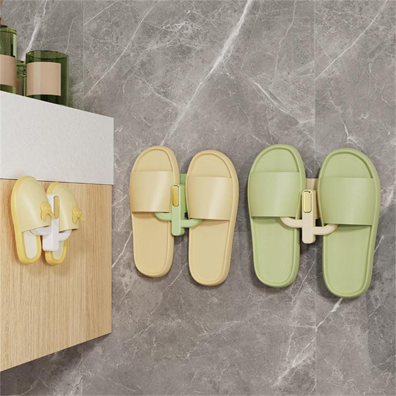 Practice Wall Mounted Euphorbia Shoe Shelf Adhesive Bathroom Storage Planner for Drying Flipflops
