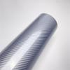 Self Adhesive 6d Carbon Fiber Vinyl Wrap 40x152cm , Silver Car Styling Film Sheet Roll For Auto Hood Roof Decoration Diy