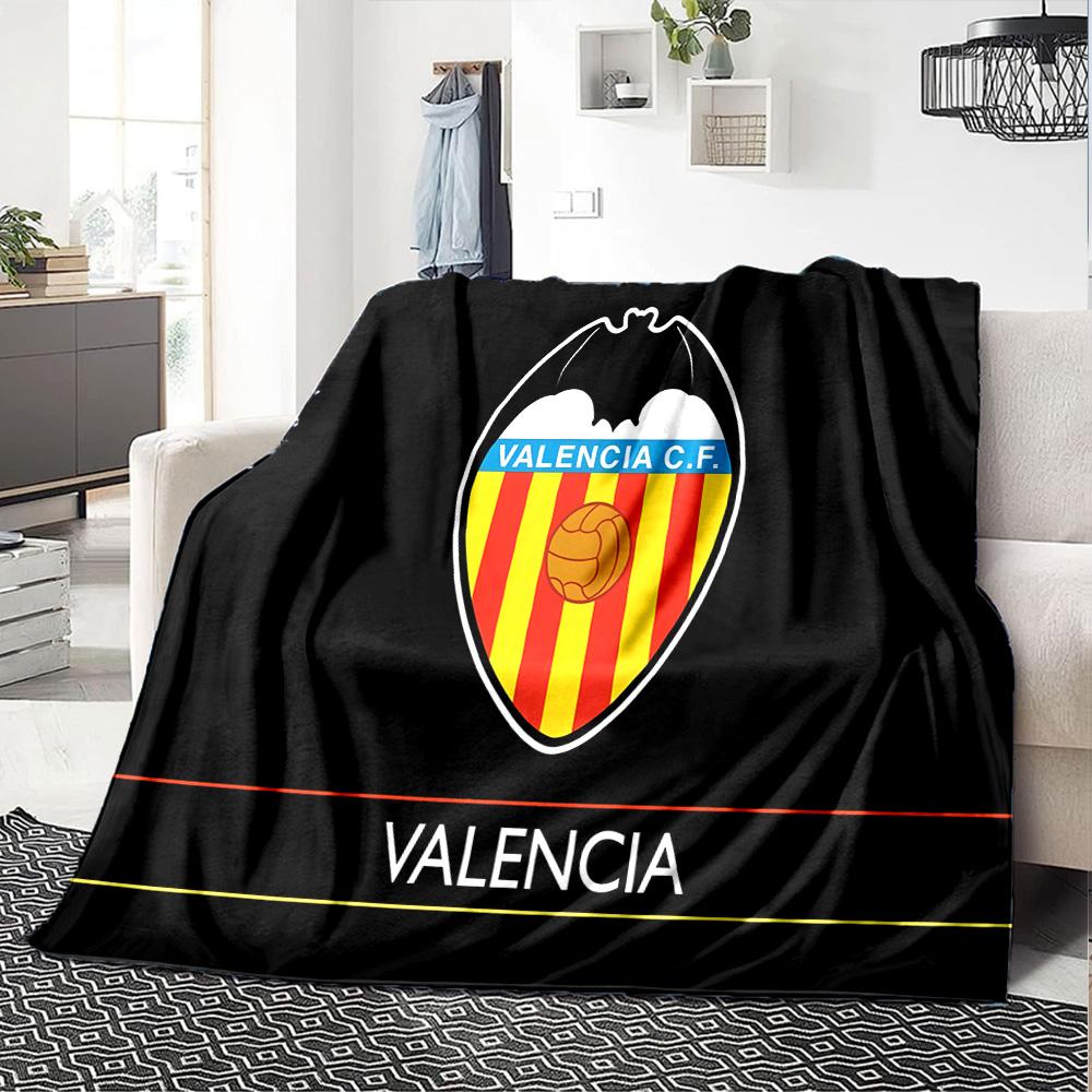 Valencia Crest Design Flannel Blanket, Soft Polyester, Modern Design, All-Season for Camping, Travel, Gifts for holidays or birthdays