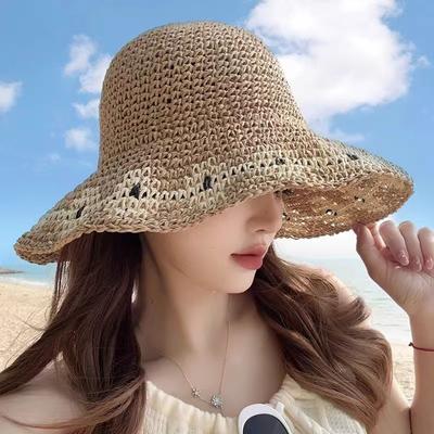 Hat Women's Foldable Straw Hat Summer Outing Beach Hat Small Fresh Sun Hat