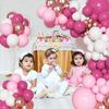 Wedding Pink Balloons Garland Pastel Pink White  Rose Gold Balloon Arch Kit Baby Shower Gender Reveal Birthday Party Decoration