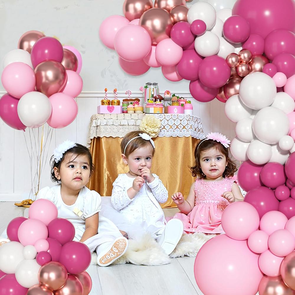Wedding Pink Balloons Garland Pastel Pink White  Rose Gold Balloon Arch Kit Baby Shower Gender Reveal Birthday Party Decoration