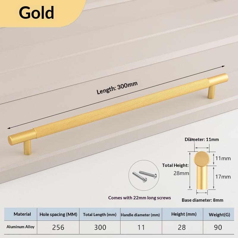 Nordic Wardrobe Handles–Gold Copper & Black Drawer Knobs Extended American-Style Aluminum Alloy Cabinet Pulls Furniture Hardware