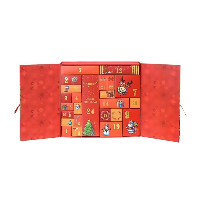 Christmas Count Down Calendar 24 Reusable Boxes For Holiday Decoration Candy Storage Customizable Festival Display