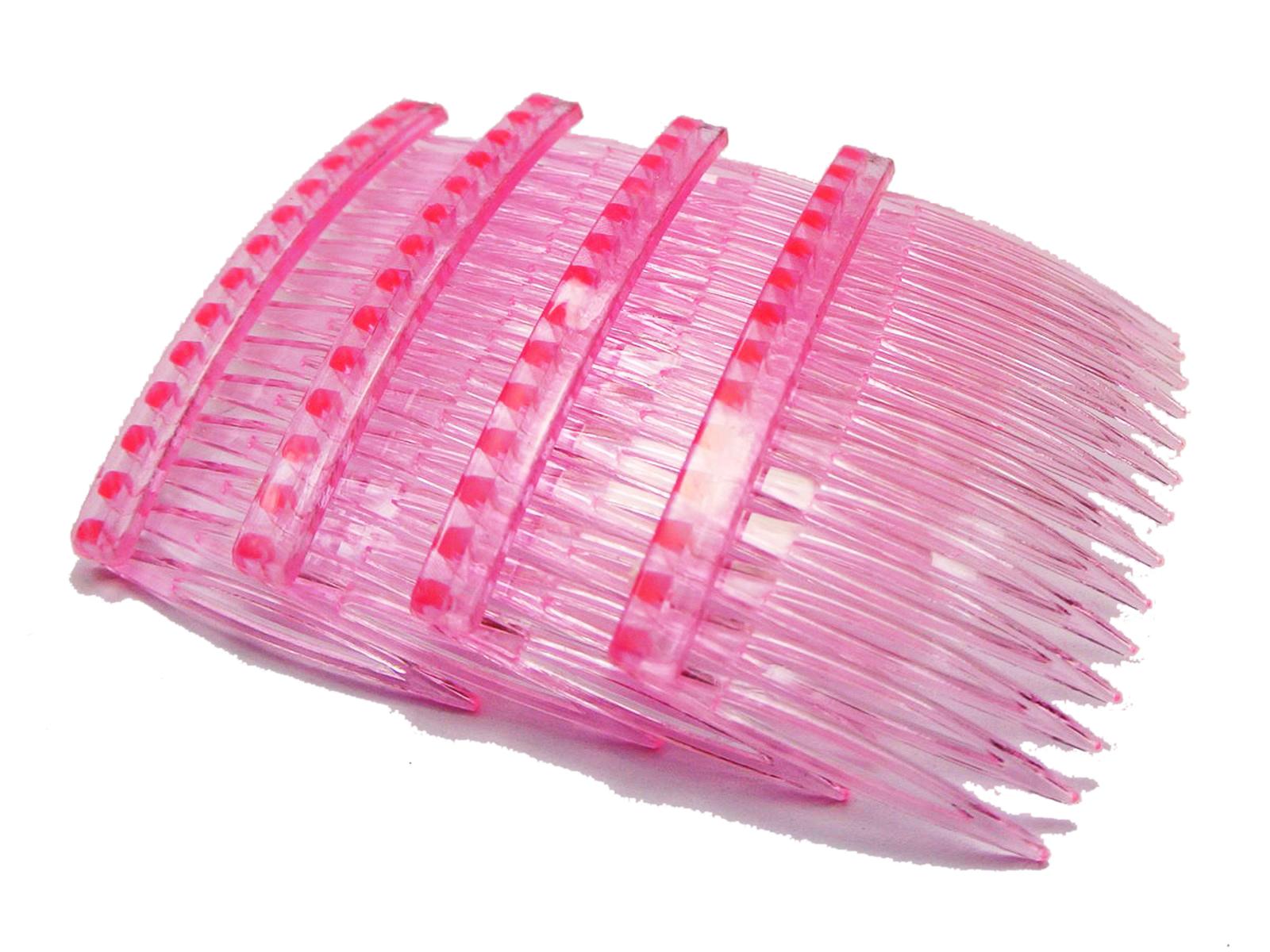 

10 Clear Plastic Hair Clips Side Combs Pin Barrettes 70X40mm for Ladies розовый
