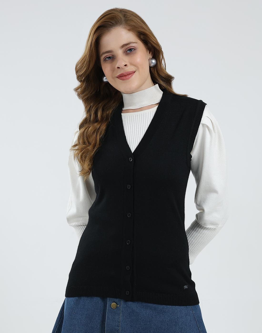 

Monte Carlo Women s V Neck Sleeveless Cardigan XL чёрный