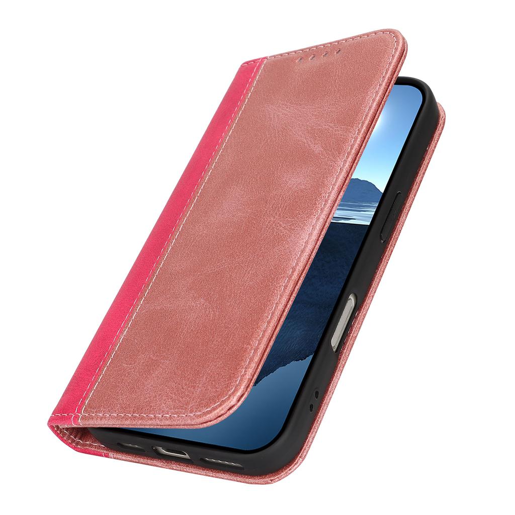 For iPhone 17 Pro Case Calf Texture 3 Card Slots Color Splicing Leather Phone Cover
