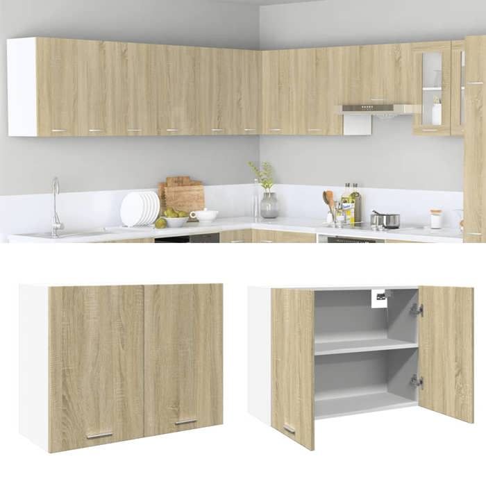 VidaXL Wall-mounted Cabinet "Lyon" Sonoma Oak 80 X 31 X 60 Cm Engineered Wood 849621