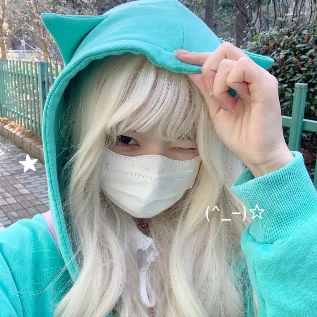 Harajuku Kawaii Y2k Style Mikiny Dámské Japonský styl Sweet Cat Ear Zip Up Oversized Mikiny Bunda s kapucí