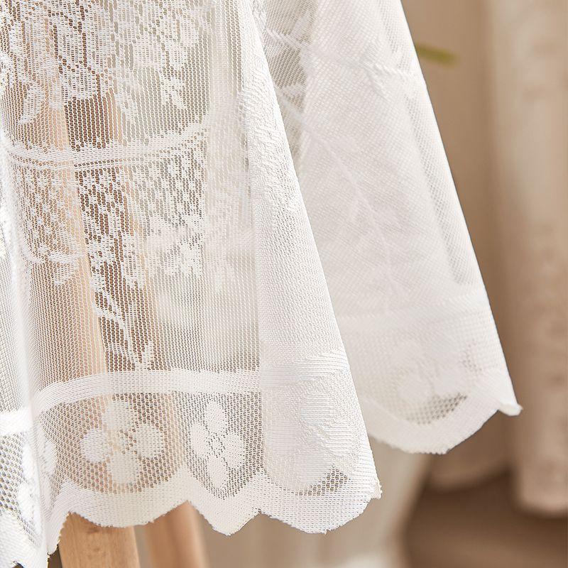 New Foreign Trade Countryside Small Fresh Square Table Round Table Hollow French Lace Round Mirror Flower Living Room Bedroom Study Dining Table