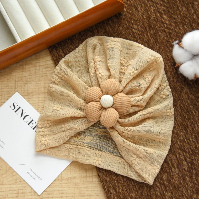 New Children's Head Jewelry Baby Breathable Mesh Hat Baby Five-petal Flower Sweet Fetal Hat Batch