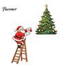 Holiday Interior Ornaments Christmas Santa Claus Light Switch Sticker, Waterproof PVC Decal, Self Seasonal Room Decorations Adhesive Wall Art