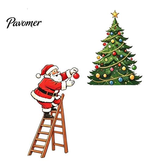 Holiday Interior Ornaments Christmas Santa Claus Light Switch Sticker, Waterproof PVC Decal, Self Seasonal Room Decorations Adhesive Wall Art