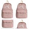 Cute Bowknot Plaid School Backpack Lightweight School Bag Nylon Student Rucksack for Girls Women High School College Work