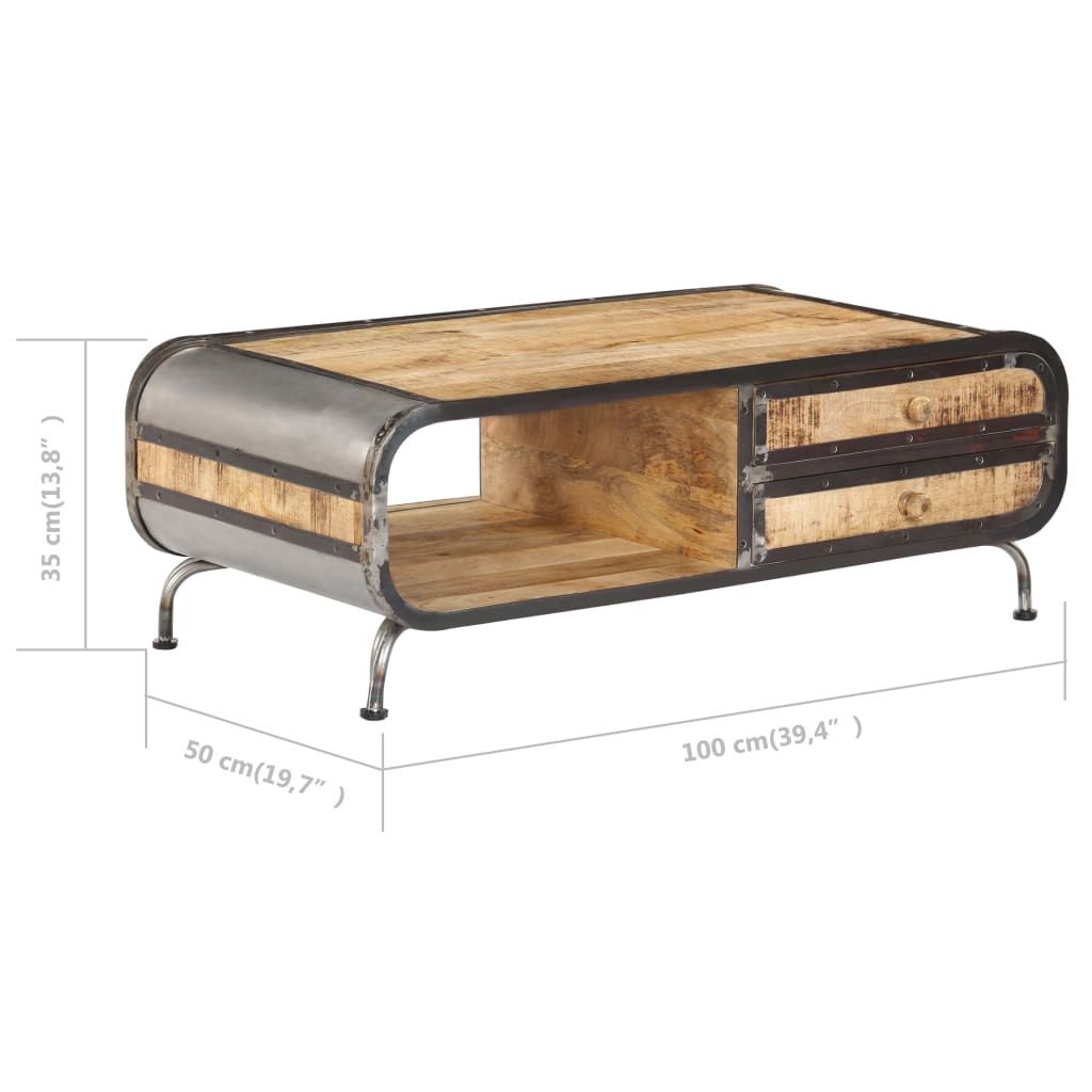 Coffee Table 100 X 50 X 35 Cm Solid Mango Wood