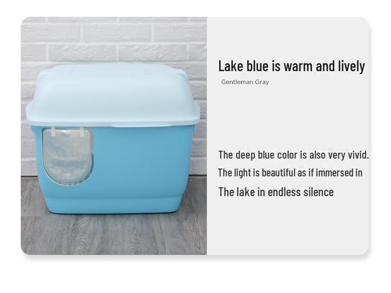 Vollständig geschlossene Katzentoilette im Korridor-Stil: Großer, langer Kanal, sandabweisend, geruchsdicht für Kätzchen und große Katzen