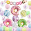 Donut-themed Aluminum Film Balloon Set for Children's Birthday Party Decoration
