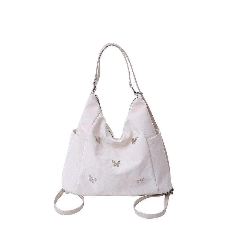 

Большая вместительная сумка-рюкзак женская 2024 новая модная сумка-бабочка подмышечная сумка модная сумка через плечо универсальная сумка-тоут белый