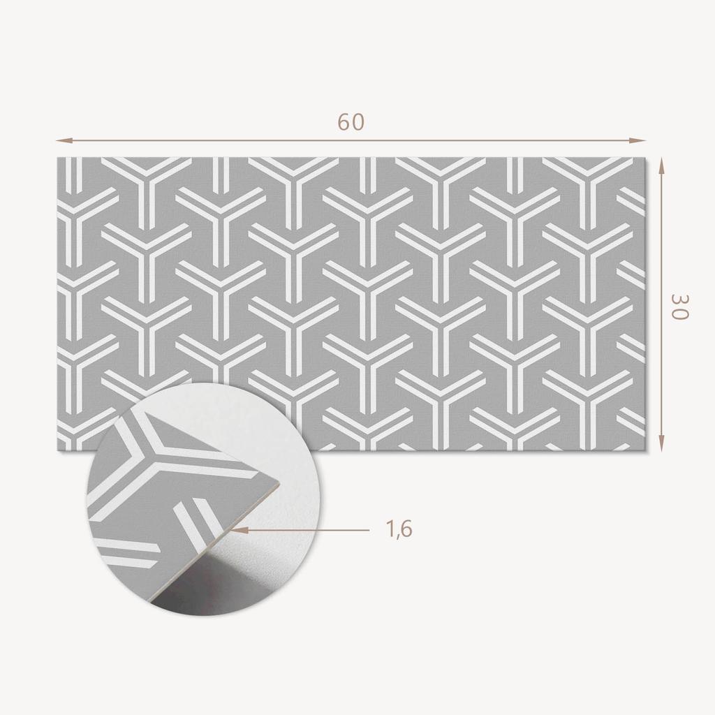 Set of Vinyl Floor Tiles Geometric Arrow Pattern 6X60X30 Cm