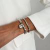 4Pcs/Set New Imitation Pearls Metal Heart Pendant Bracelets Women Fashion Creative Sliver Color Cube Chain Jewelry Gifts