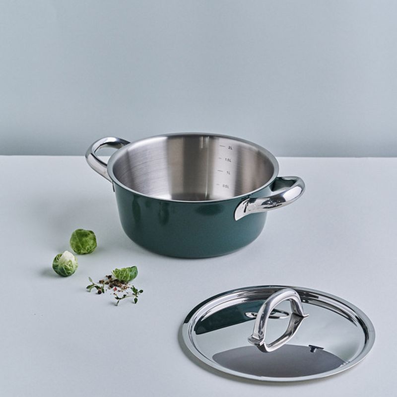 Allevo DeEdge Stainless Steel Pot Frying Pan Compatible Lid 20cm