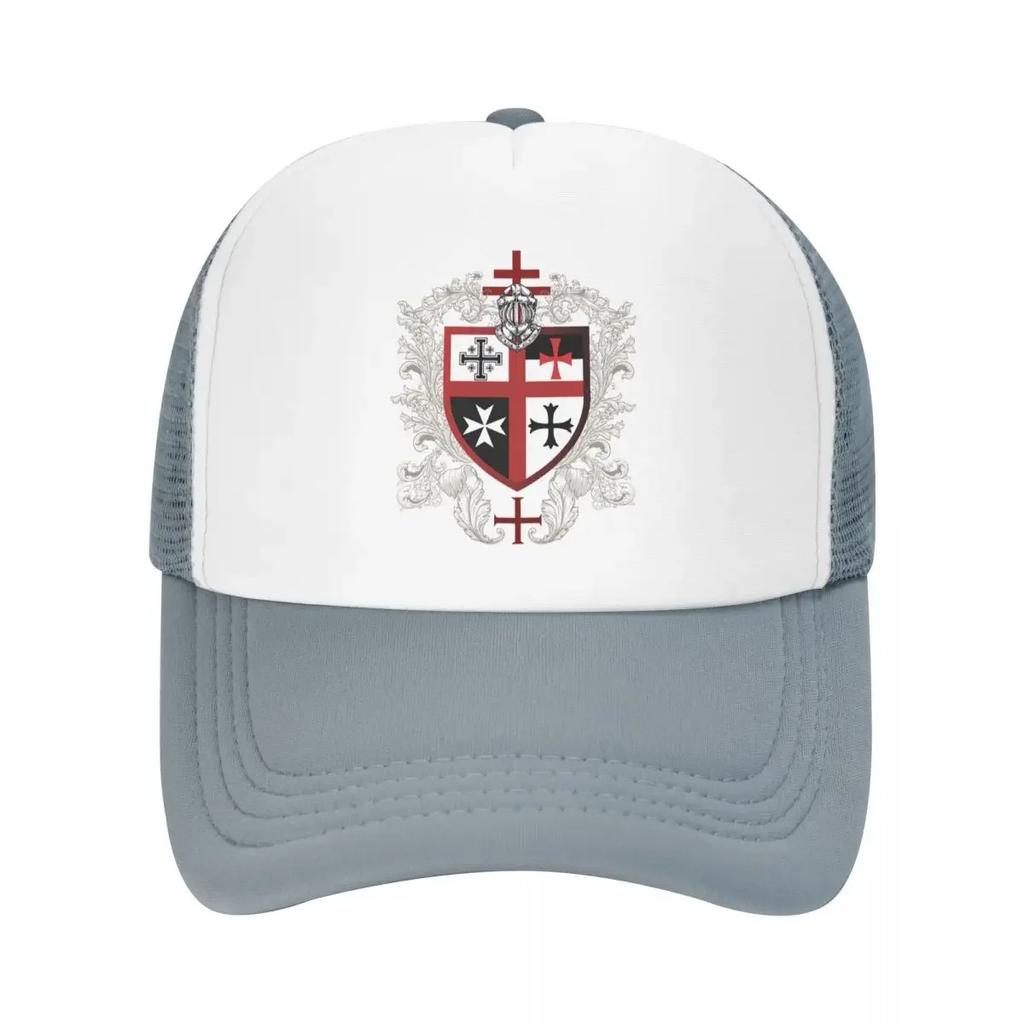 Maßgeschneiderte Tempelritter Kreuz Schild Baseballkappe Atmungsaktiv Mittelalterlicher Krieger Schwert Truckerhut Sonnenschutz Snapback Hüte