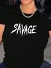 Savage Grafische Print Zwart T-shirt