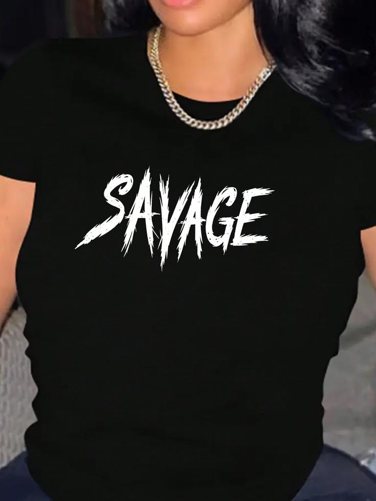 Savage Grafische Print Zwart T-shirt
