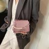 Pearl Simulated Fashion Decoration Crocodile Pattern Women Casual Square Bag