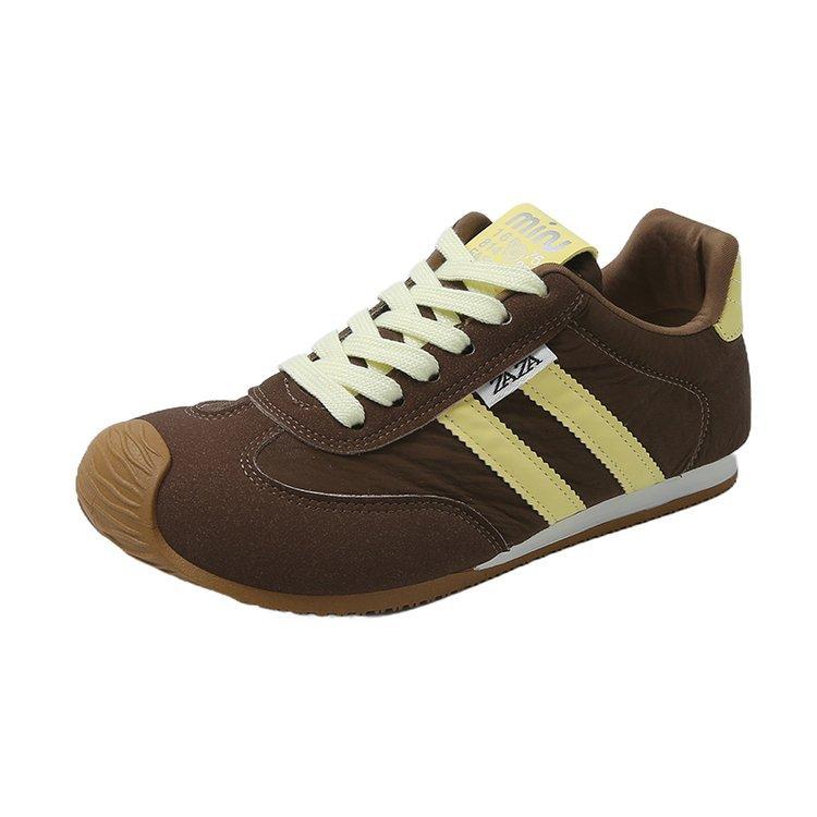 

Трендовые новые модели весны 2025 года, удобные и дышащие кроссовки «Форрест Гамп», немецкие тренировочные кроссовки, женские ретро спортивно-повседневные с плоской подошвой 40 коричневый