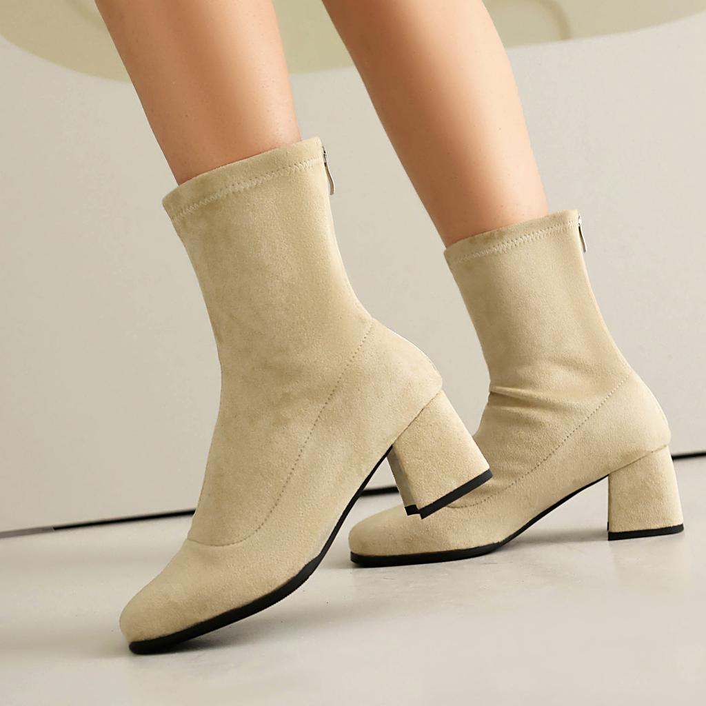 34-48 Herbst und Winter Hohe Absätze Stiefeletten Laufsteg Damenschuhe