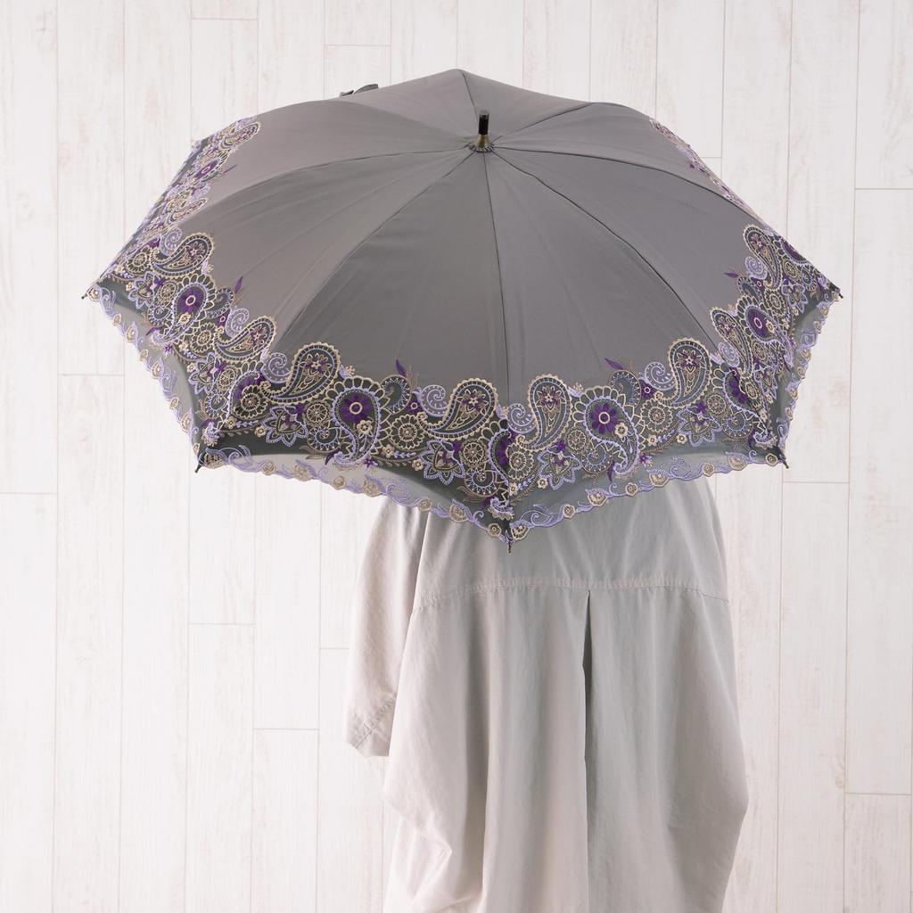 Rain or Long Fully UV Paisley Organza Day Gift [Chinoiserie Modern] Women's Parasol, Shine, Umbrella, Sun-Blocking, Protection, Heat-Relieving,