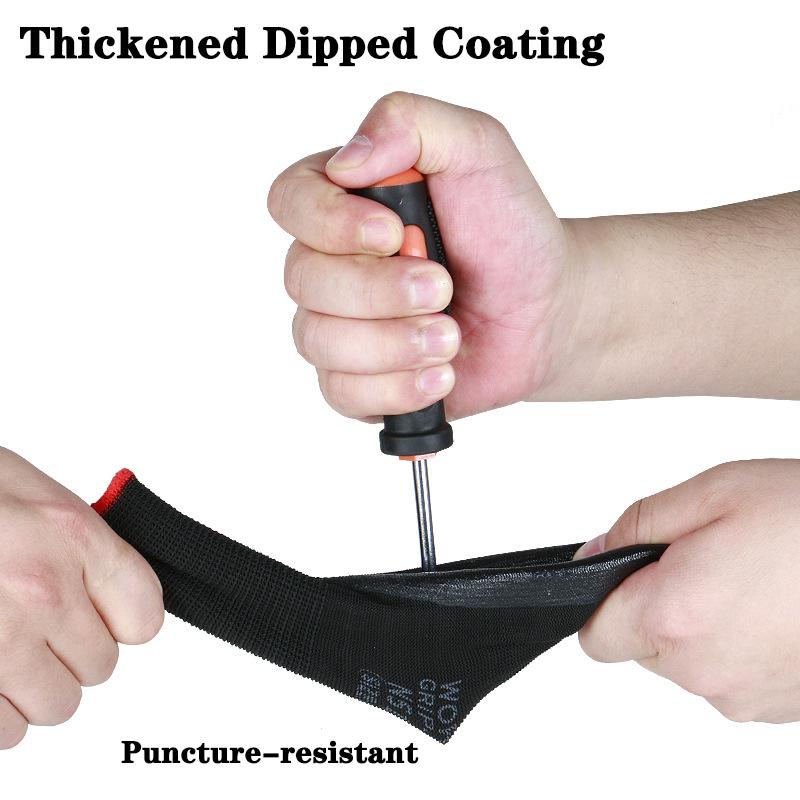 12Pairs Wear Resistant Gloves For Construction Rubber Gloves Nitrile Gloves Safety Gloves Mechanic Working