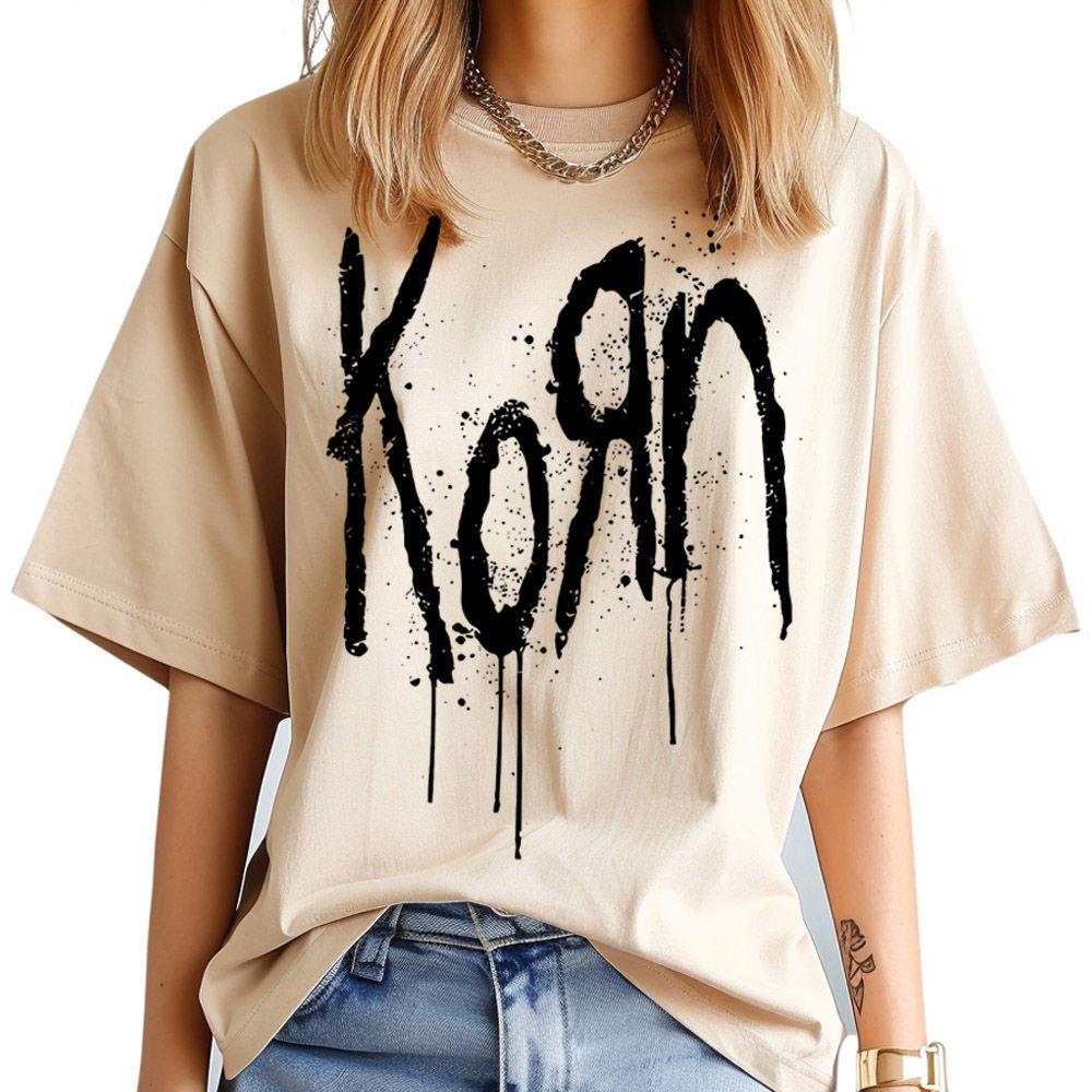 Korn Shirt Teen Atmungsaktiv Grafik 2000er Hip Hop T-Shirt Anime Kawaii Hip Hop Koreanische Kleidung Atmungsaktiv Y2k M black