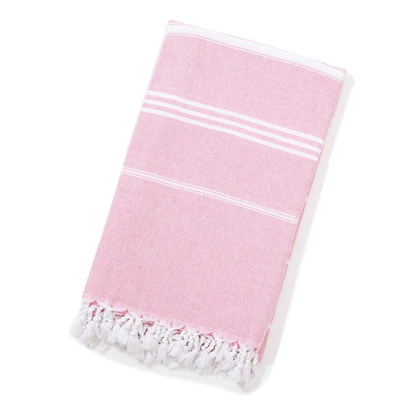 Customized 100% Cotton Turkish Beach Towel Soft Yarn-Dyed Jacquard Fringed Striped Pattern All-Season Ventilated for Bath Use