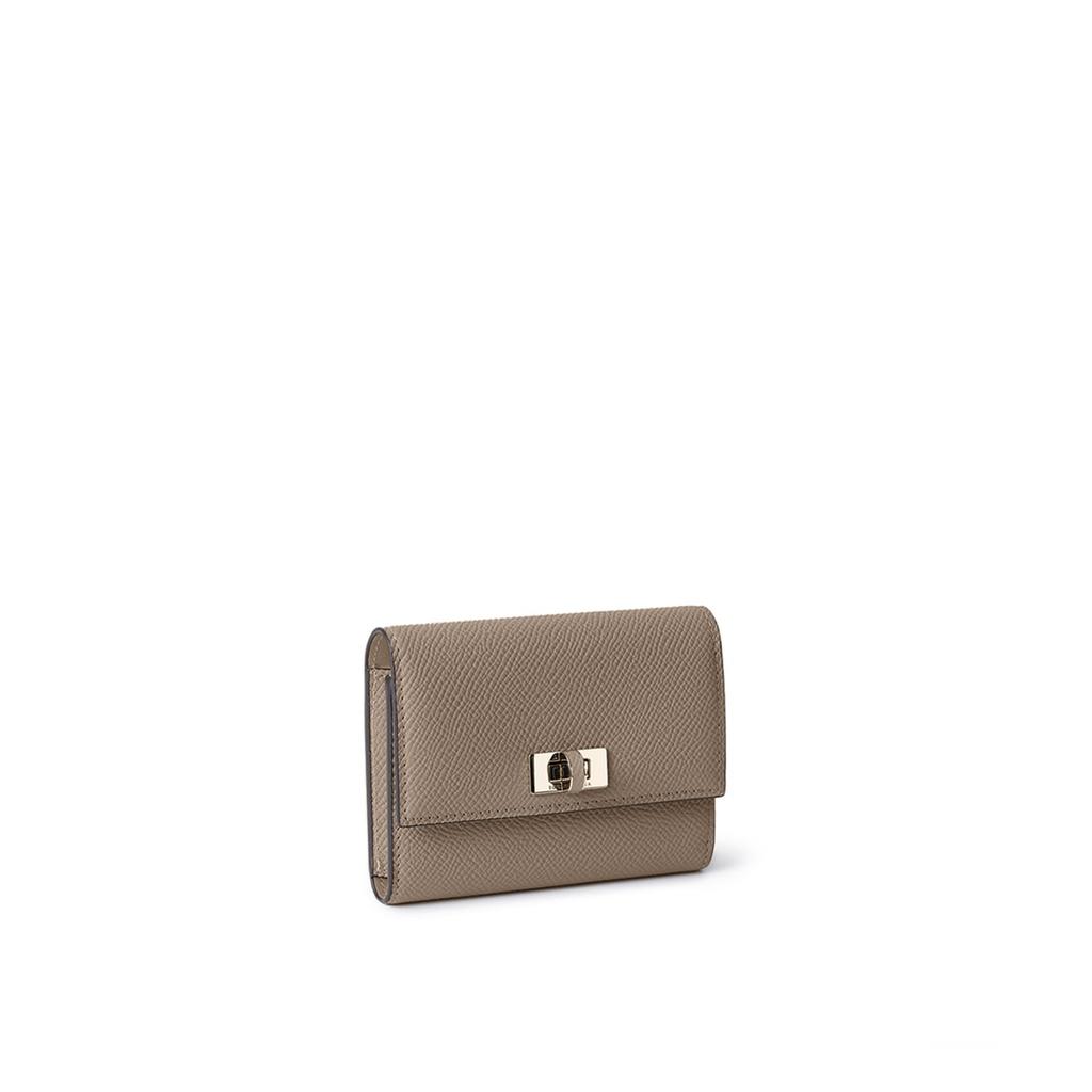 BONAVENTURA Vittoria Compact Wallet in Nobile Leather (Etoupe), Made of Genuine European Leather, Perfect Gift for Women, BWAN44-ET