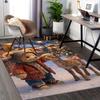 1pc Christmas Deer and Bear Plaid Hoodie Chair Mat - Anime Cartoon Design Office Chair Pad - Non-Slip Carpet for Home Decor, Living Room, Bedroom, Gam