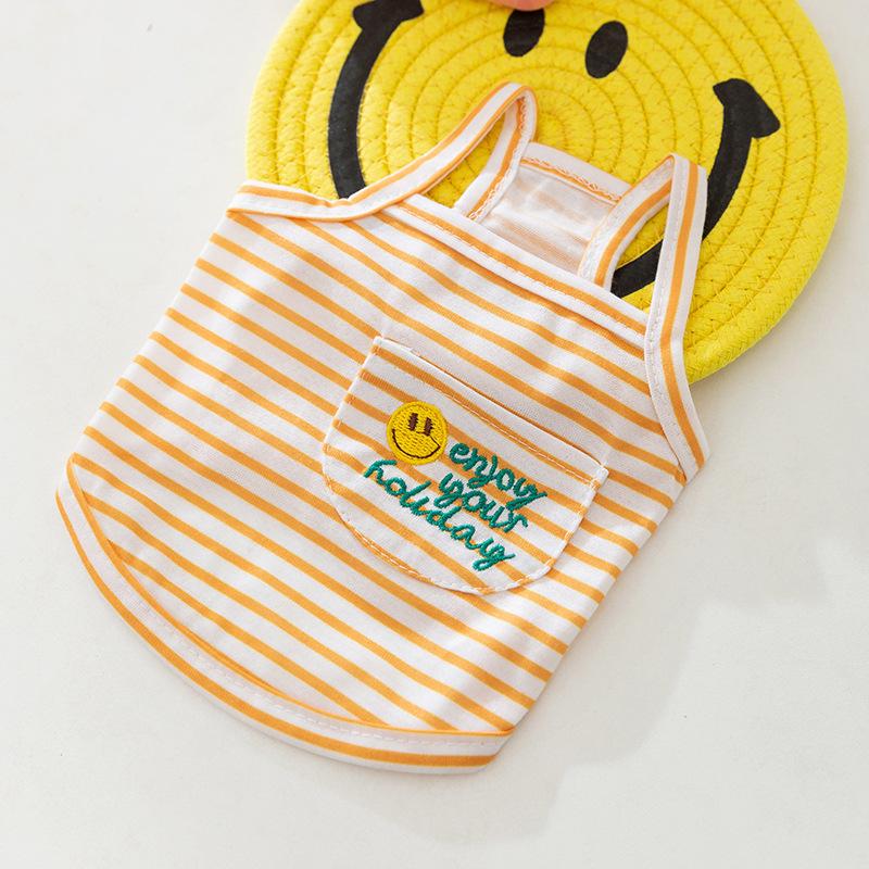 Summer Breathable Striped Suspender Thin Teddy Bigbear Two Feet Small and Medium Dog Puppy Cat Pet Dog Clothing
