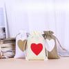 20pcs Heart-shaped Linen Drawstring Bag Valentine's Day Wedding Candy Gift Packaging Bag Drawstring Bag