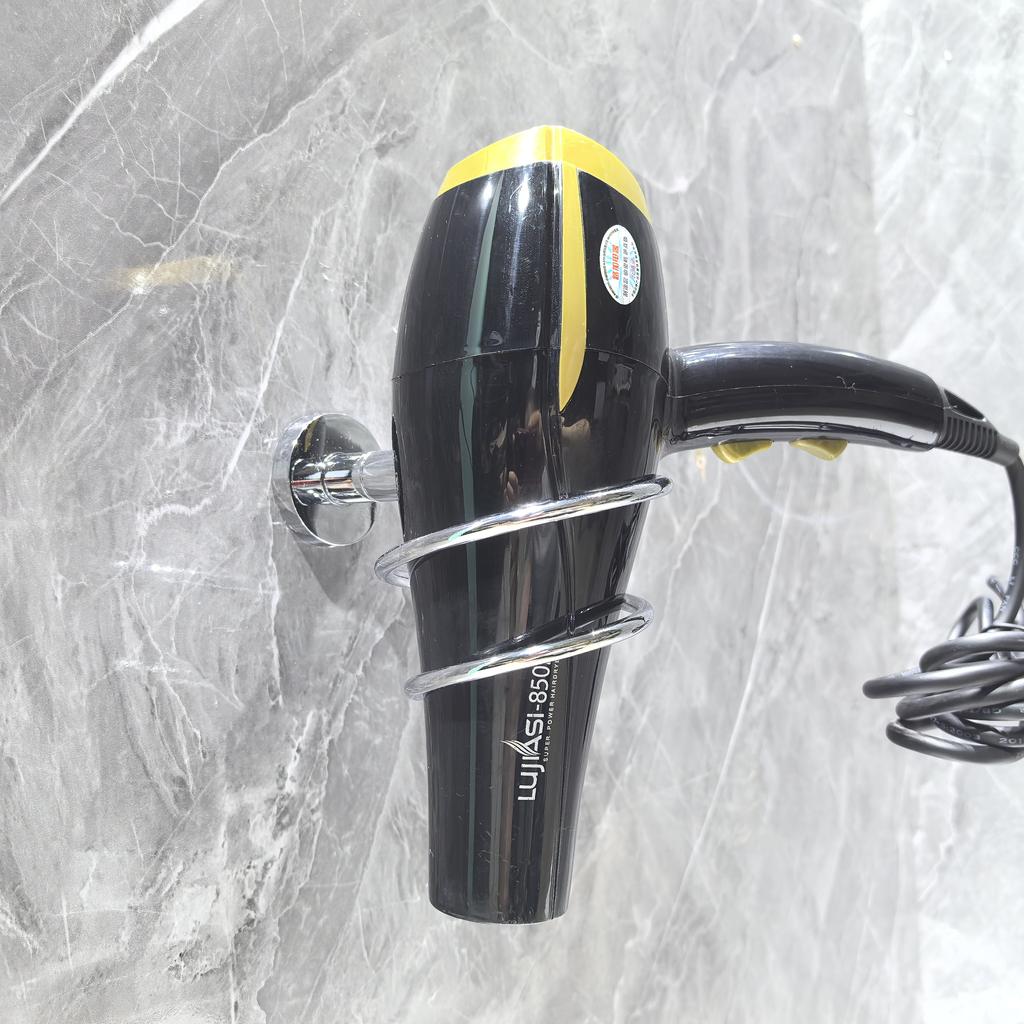 Factory Price Plastic Bathroom Accessories Custom Powerful Cup Hook Hair Dryer Holder Storage Function Wall-Mounted Modern
