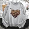 Graphic Love Heart Hoodies Womens Fleece Sweatshirt 90s Fashion Crew Neck Pullover Hoody Casual Female Clothes