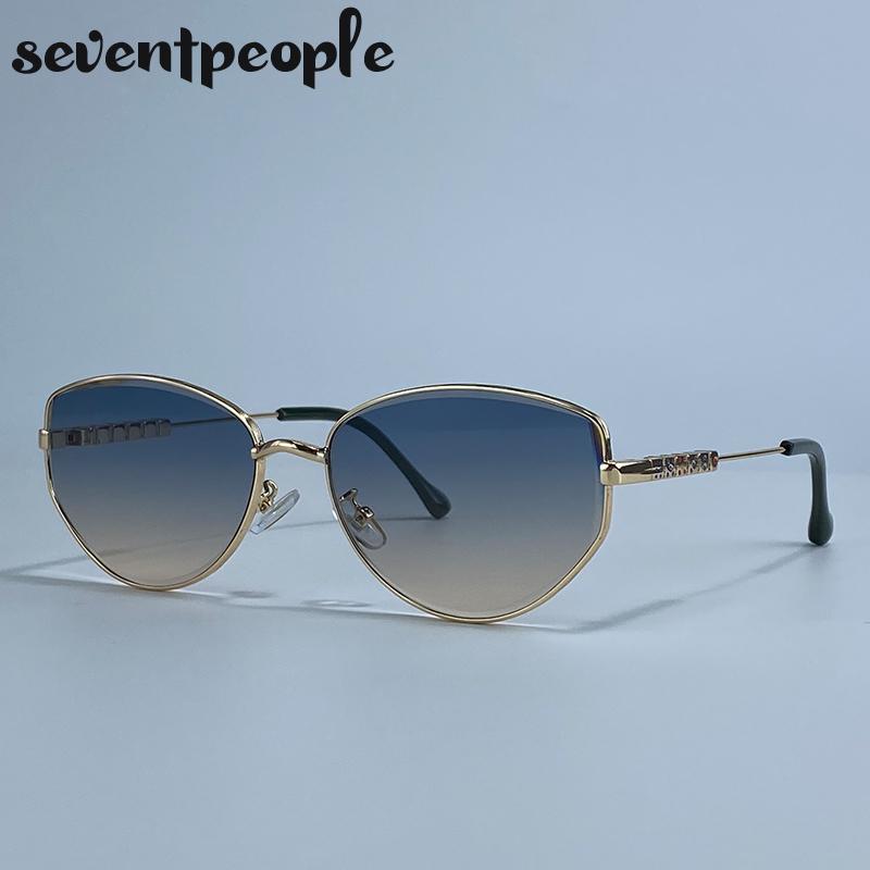 Oversized Sexy Cat Eye Sunglasses Women  Luxury Brand Fashion Metal Polygon Punk Sun Glasses Vintage Shades For Ladies UV400
