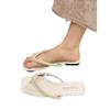 Cool Slippers Women's Summer Outer Wear Fashion Year New Pearl Rhinestone Square Head Foot Clip Flat Bottom Non-slip Flip-flops