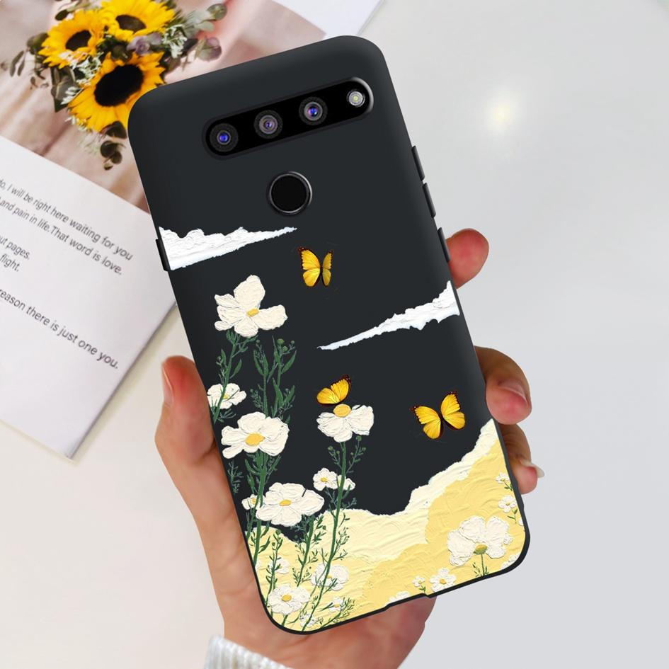 For LG V35 ThinQ Case Cover For LG V40 V50 V50S ThinQ Shockproof Silicone Cases Fashion Flower Soft Funda For LGV50 ThinQ Bumper