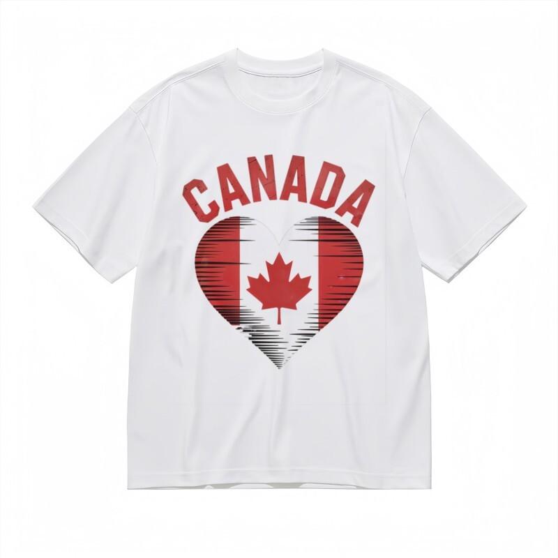 

Women s Trend Breathable Classic T-Shirt Maple Leaf Patriotic Design Tee 4XL