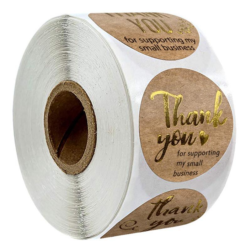 100-500 Stück Danke für die Unterstützung meines kleinen Unternehmens Aufkleber Runde Kraftpapier Siegel Etiketten für Geschenkverpackung Dekoration 1 Zoll